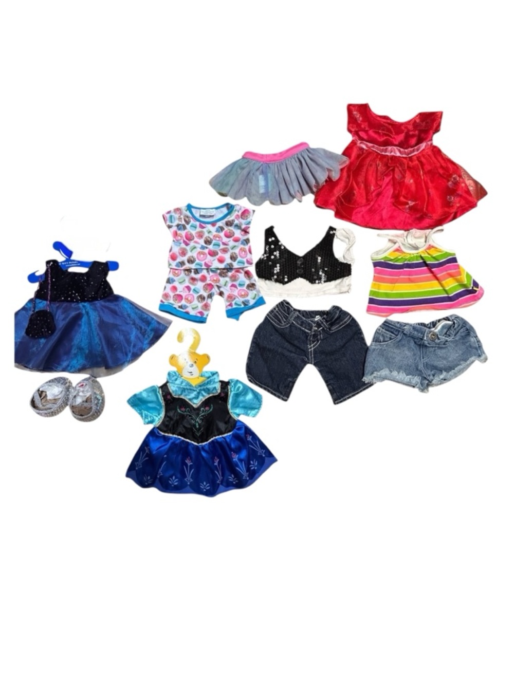 Build A Bear Workshop Clothes Lot 10 Dresses Shorts Shirt Pajamas Purse